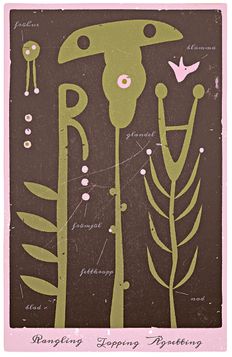 Letter botanics botanical plate illustration #grafiatekija